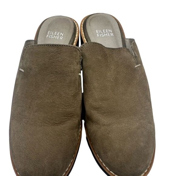 NWOT Eileen Fisher Loti Suede Clogs size 5 - Picture 1 of 6